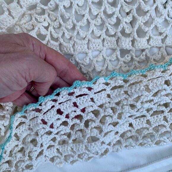 VINTAGE 90s COTTON CROCHET CONVERTIBLE DRESS OR SKIRT MADE IN FRANCE - Picture 6 of 13